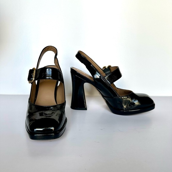 Sam Edelman Jildie Slingback Mary Jane Heels Black Patent NWOB Size 6.5 - Picture 2 of 16